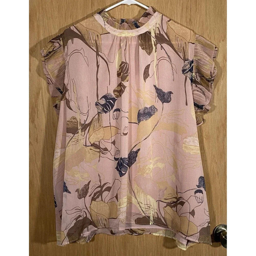 Tahari Women's 3X Flutter Sleeve Top Lot of 2 Romantic Fairy Boho Career Flowy - Picture 4 of 10